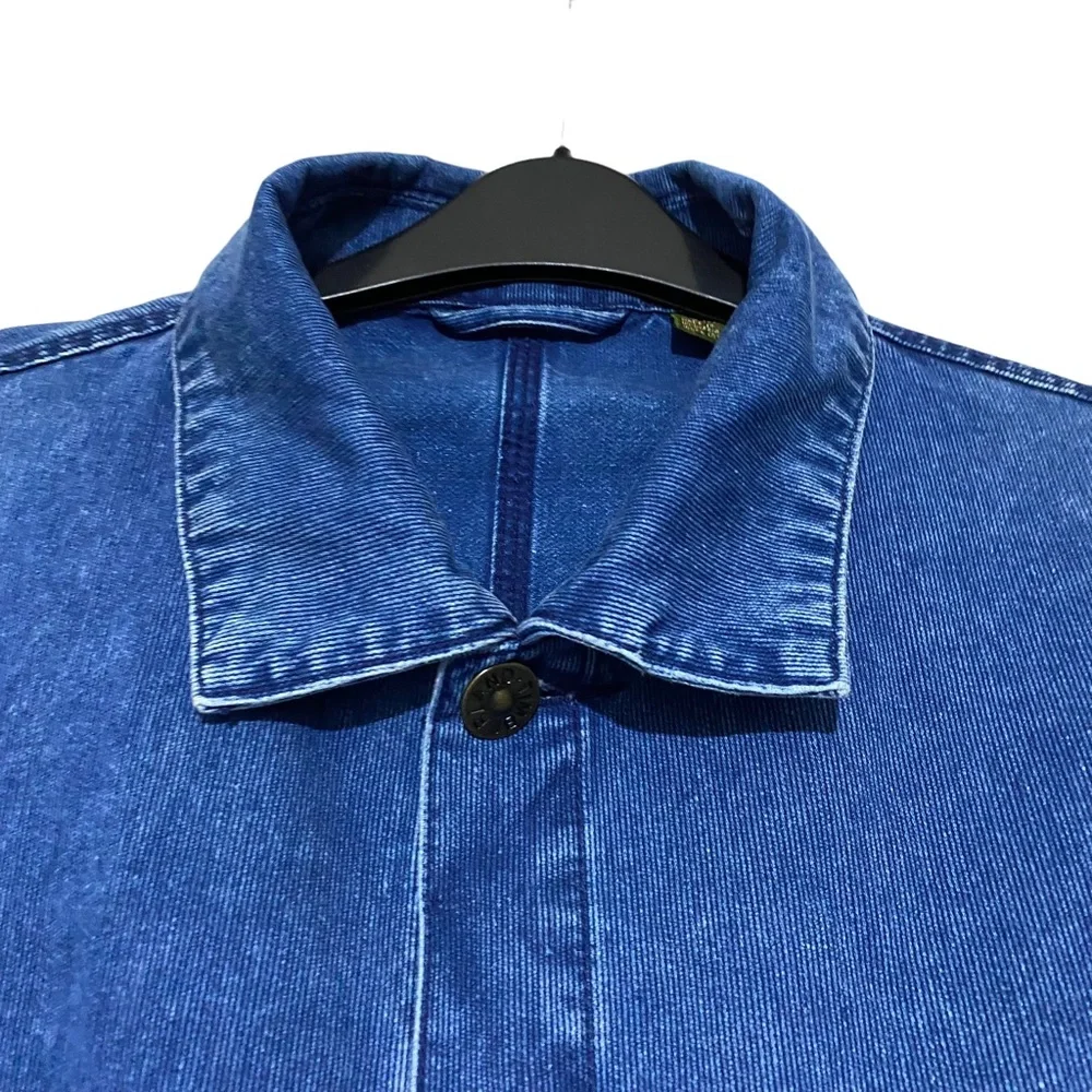 Timberland Chore Jacket Coat Denim M L XL XXL Chest 54” Blue Utility Oversized - Picture 3 of 16